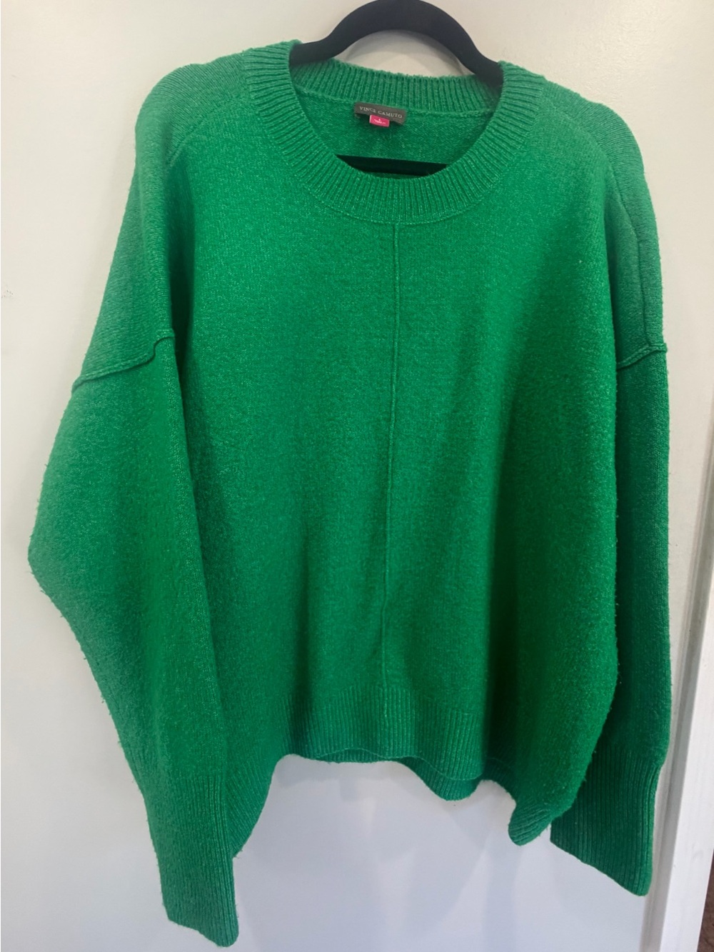 Vince Camuto Kelly Green Relaxed Sleeve Crewneck Sweater Cozy Size L